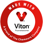 Made with Viton™ Flouroelastomer - a brand of The Chemours Company